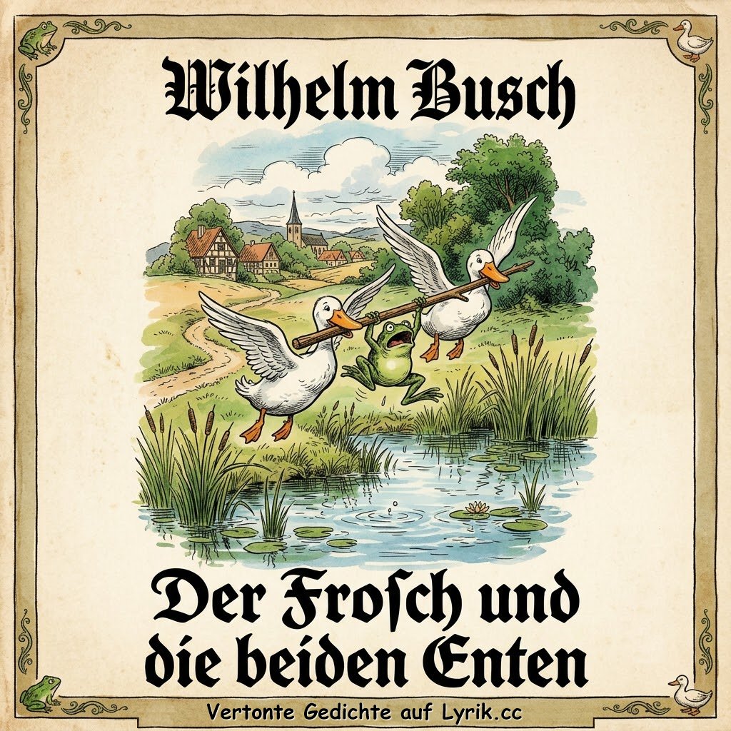 Wilhelm Busch: Der Frosch und die beiden Enten