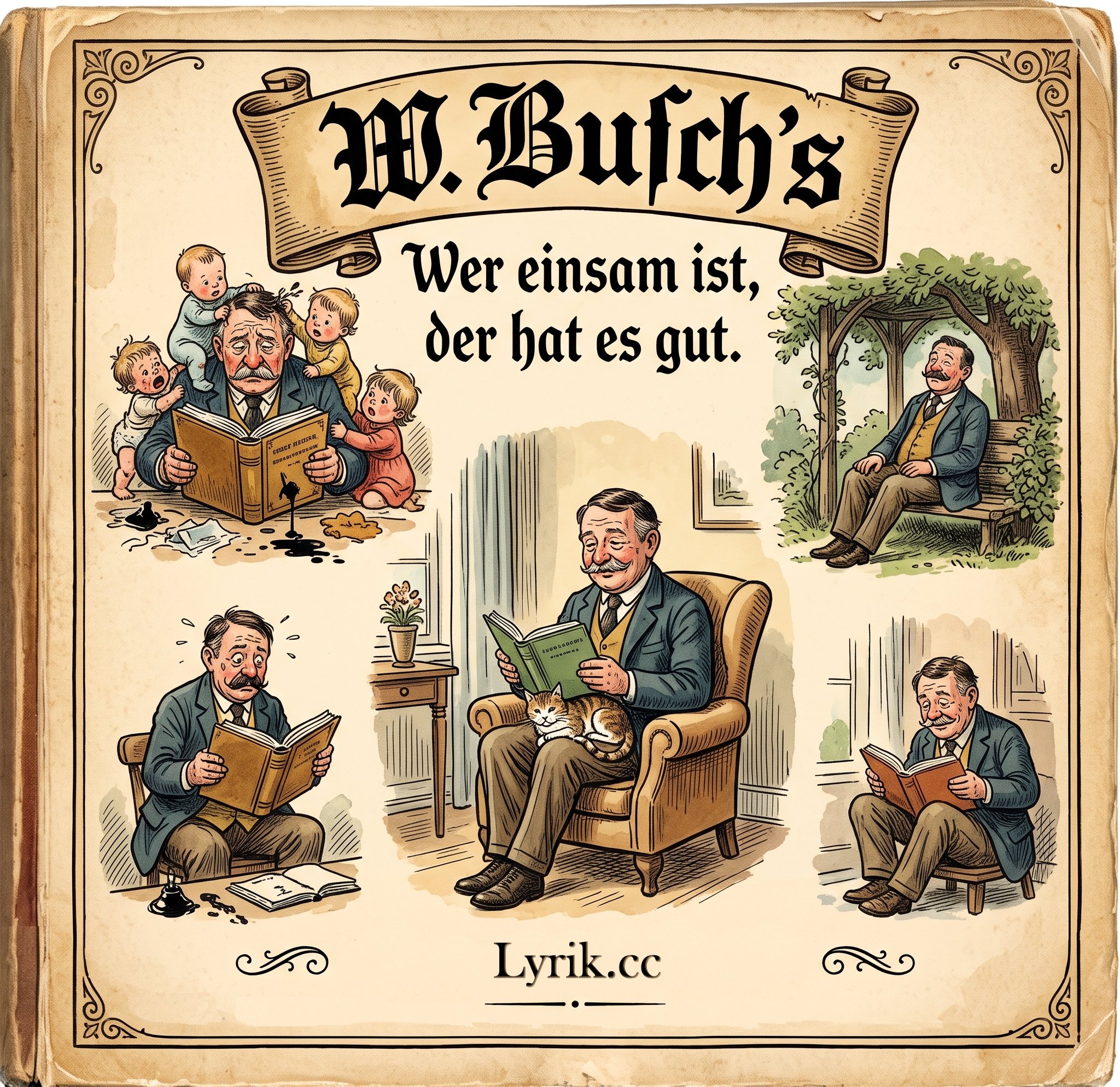 Wilhelm Busch: Wer einsam ist, der hat es gut