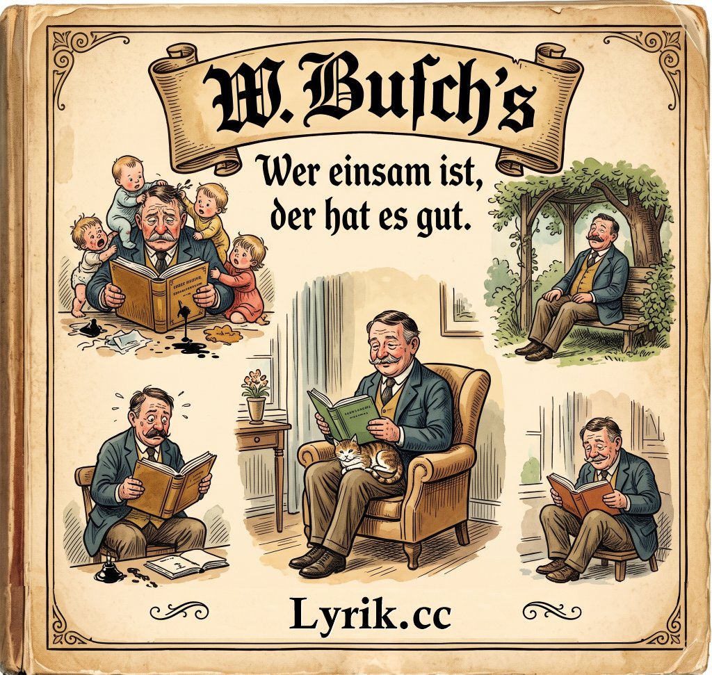Wilhelm Busch: Wer einsam ist, der hat es gut